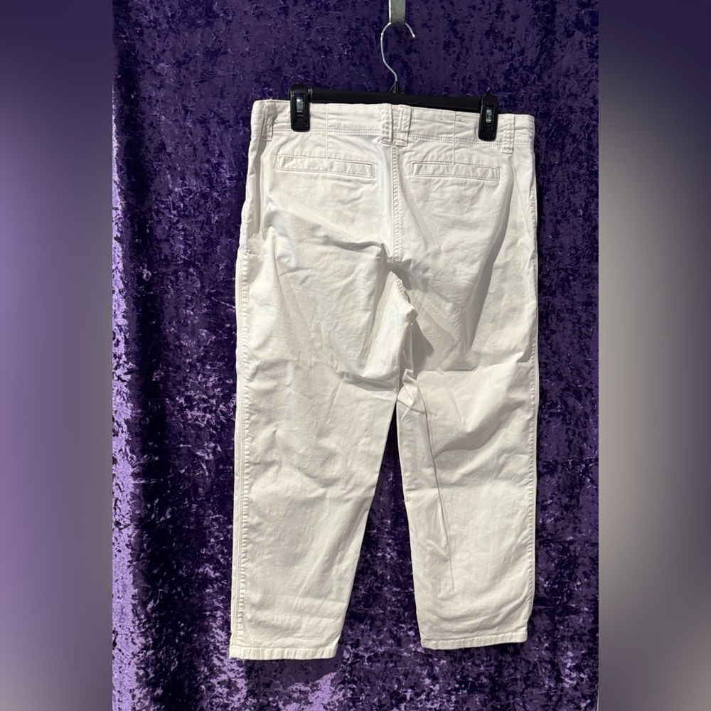 crown & ivy Women's White Chinos Ankle Pants
